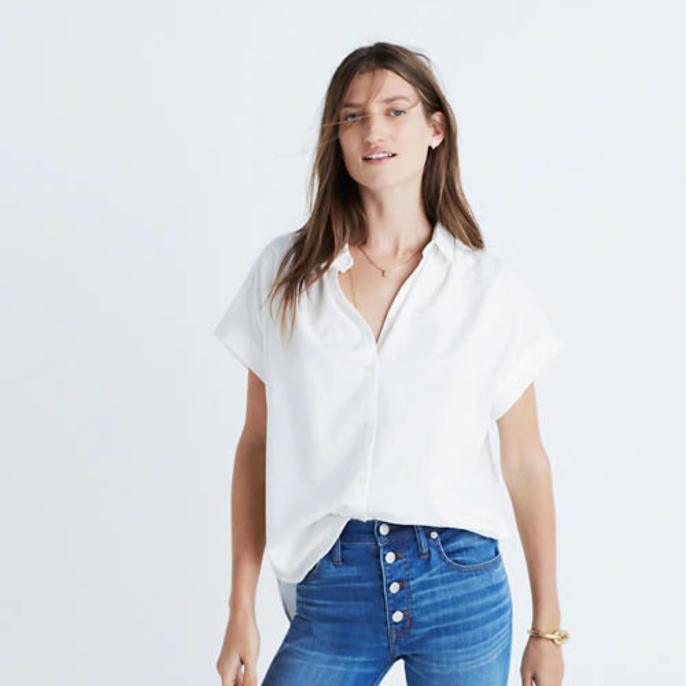 COPY - Madewell White Central Drapey Shirt